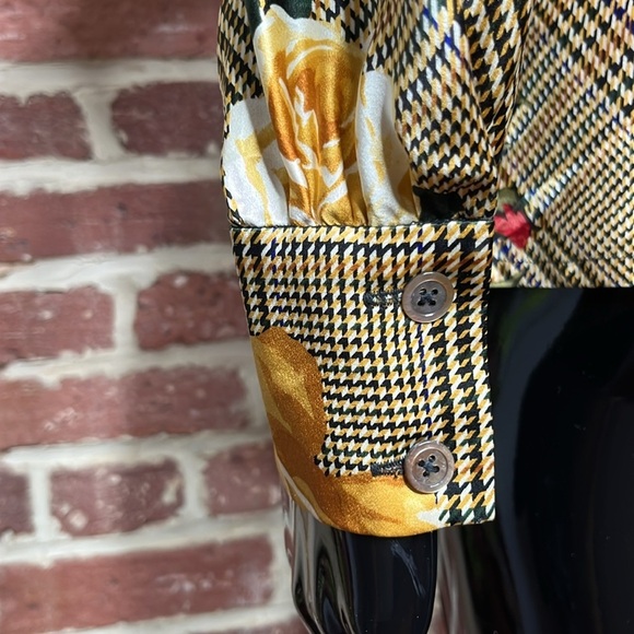 Vintage 100% Silk Blouse Linda Allard Ellen in Bold Print - Picture 6 of 7